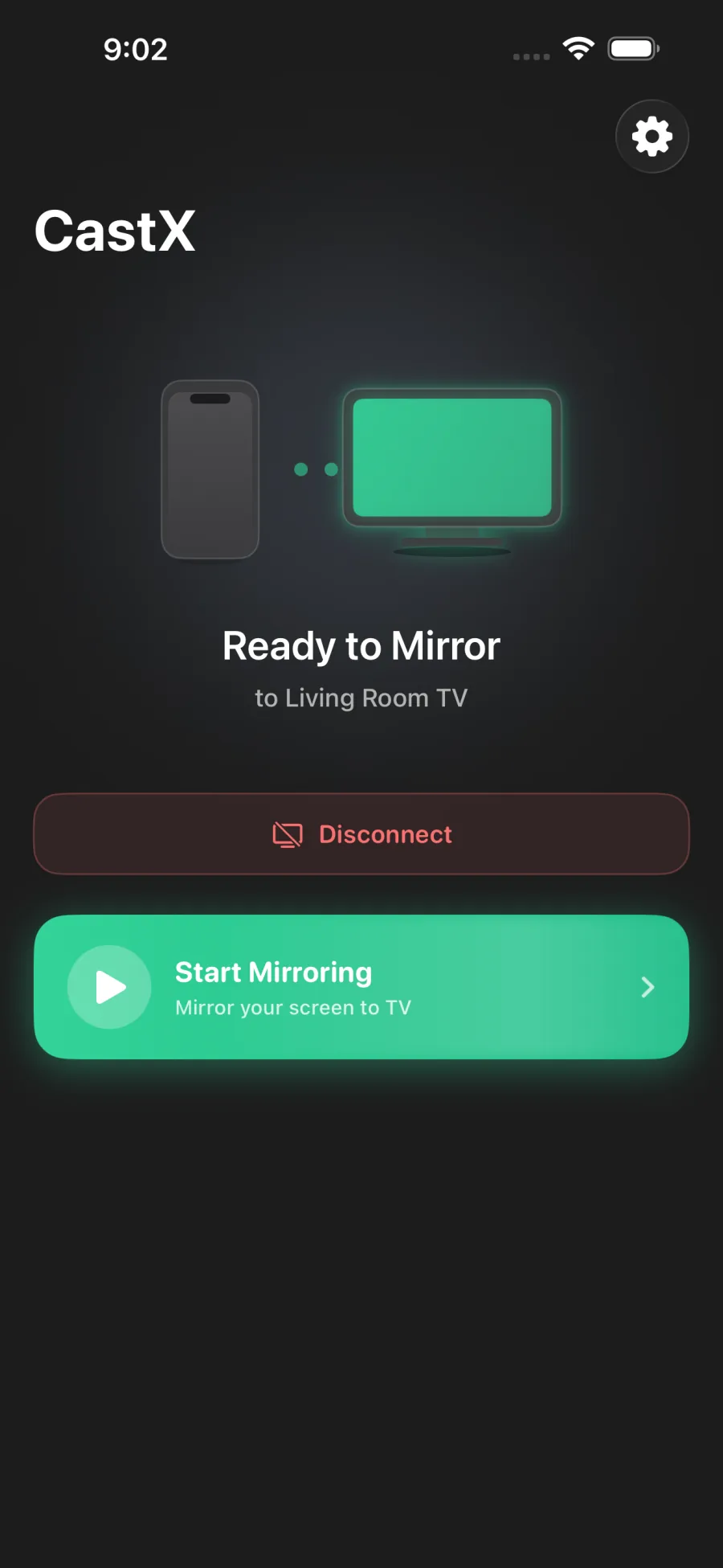 Screen Mirroring for Chromecast: Device connected